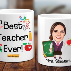 Best Teacher Ever White Ceramic Photo Mug | Personalized Coffee Mug