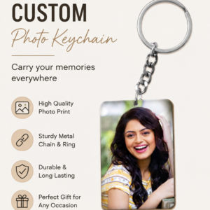 Custom Photo Keychain | Personalized Metal Keyring with Photo