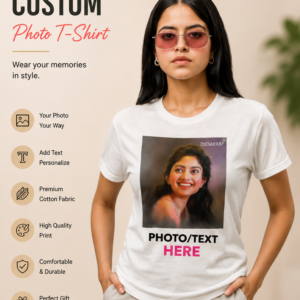 Custom Photo T-Shirt | Personalized Printed Cotton T-Shirt