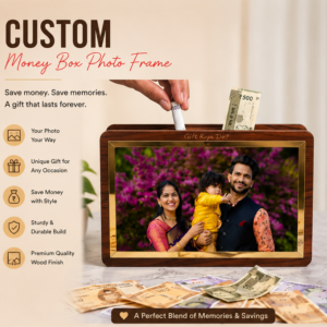 Custom Money Saving Photo Frame | Personalized Wooden Money Box