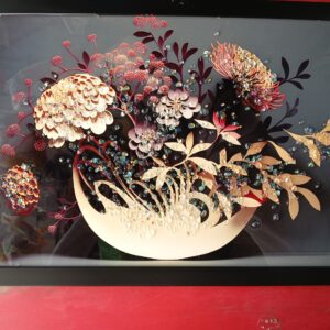 Golden Bloom Acrylic Wall Art