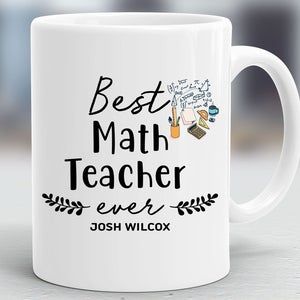 Best Math Teacher Custom White Ceramic Photo Mug | Personalized Coffee Mug